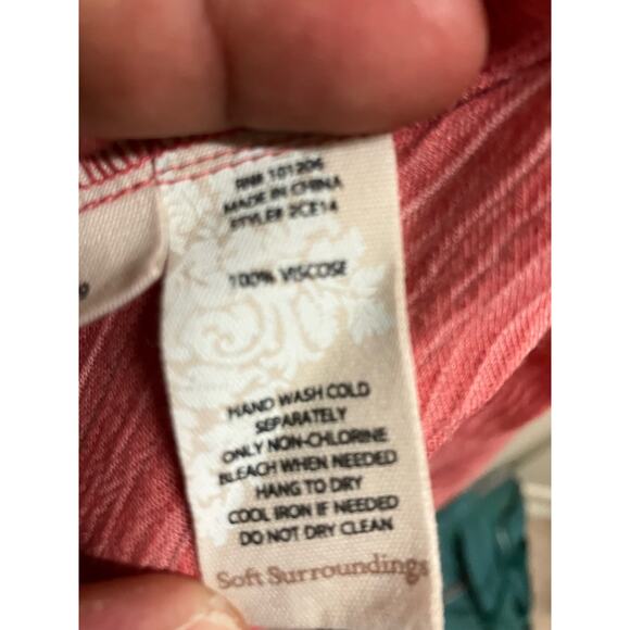 Soft surroundings Large Coral Top Viscose Long Sleeve Button Down Lightweight - Picture 4 of 5